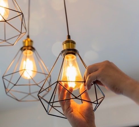 Domestic kitchen lighting installation in Evesham